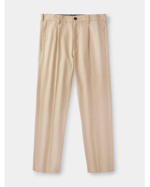 aubi Stickney Relaxed Fit 100% Cotton Trousers - Natural
