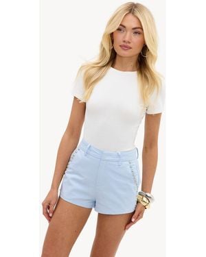 Loavies Craving Your Presence Light Shorts With Studs - White