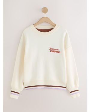 Next Pumpkin Graphic Knitted Sweater - Natural