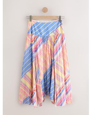 Next Textured Midi Skirt - Blue