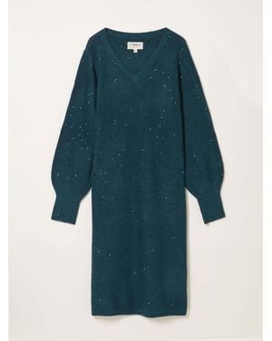 FatFace Fatface Sparkle Knit Midi Dress - Blue