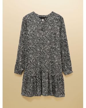 Joules Scarlet V-Neck Dress With Dropped Waist - Gray