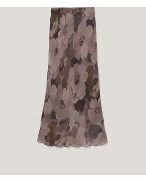 Jigsaw Antique Floral Midi Skirt - Grau