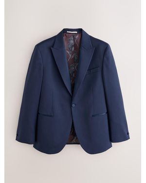 Next Bright Slim Fit Satin Lapel Insert Tuxedo Suit Jacket - Blue