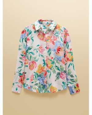 Joules Anna Long Sleeve 100% Linen Shirt - Blue