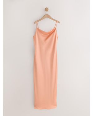 Next Satin Cowl Neck Wedding Guest Bridesmaid Maxi Dress - White