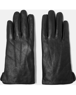 Mint Velvet Leather Short Gloves - Black