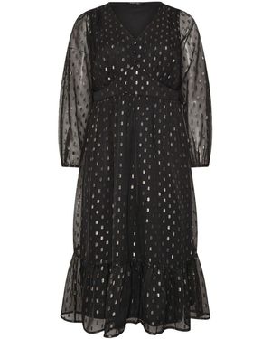 Evans Foil Spot Twist Dress - Schwarz