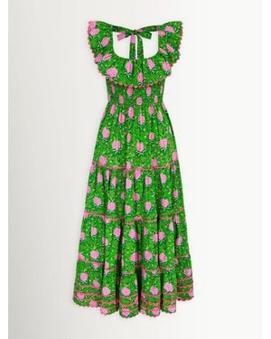 Pink City Prints Susie Dress - Green