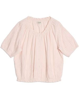 Albaray Elastic Hem Scoop Neck Top - Pink