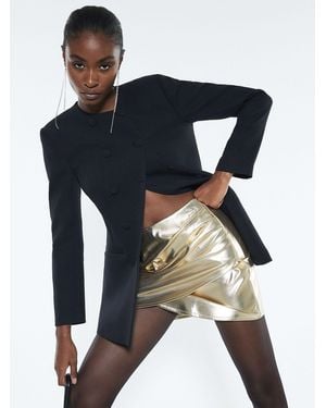 River Island Ruched Side Pu Mini Skirt - Black