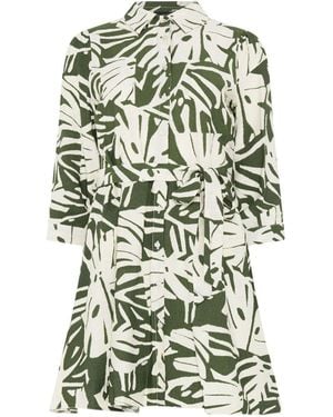 M Com Leaf Print Tunic Shirt - Green