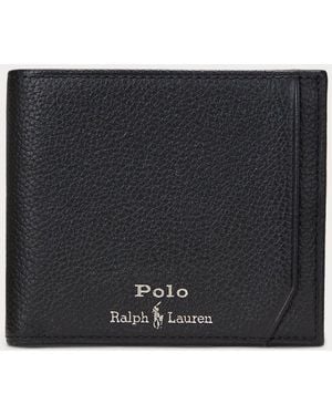 Polo Ralph Lauren Pebble Leather Billfold Logo Wallet - Black