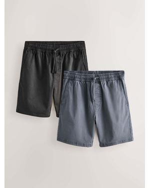 Next 2 Pack Garment Dyed 7 Inch Dock Shorts - Black