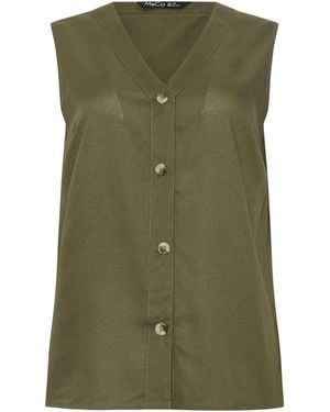 M Com Sleeveless Button Through Top - Green