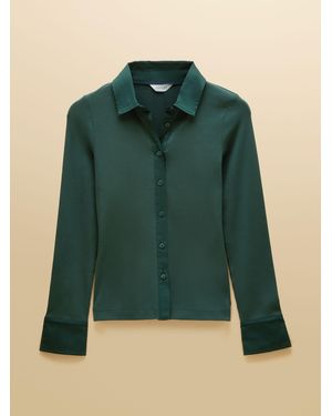 Joules Forest Cotton Rich Long Sleeve Ribbed Jersey Shirt - Green