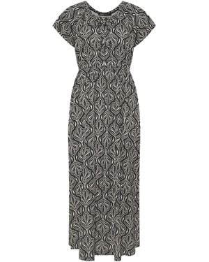 M Com Petite Maxi Boho Dress - Gray