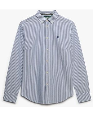 Superdry Slim Oxford Long Sleeve Shirt - Blau