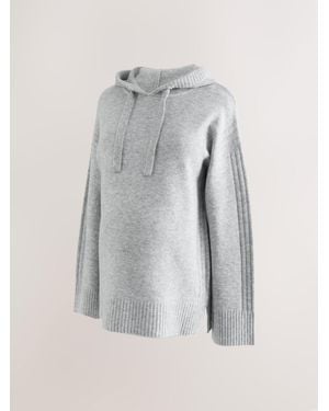 Next Maternity Knitted Hoodie - Gray