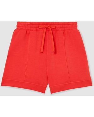 Reiss Bea - Coral Red Premium Interlock Drawstring Shorts, Xl (us 16-18)