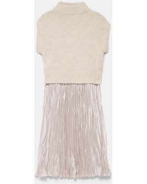 Mint Velvet Wool Blend Layered Maxi Dress - White