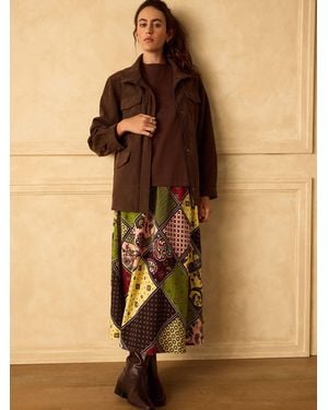 Next Matte Satin Midi Skirt - Natural