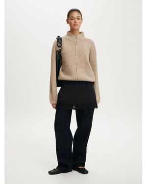 Cotton On Luxe Tuck Hem Bomber Jacket - Natural