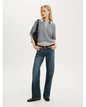Cotton On Short Sleeve Boxy Polo Shirt Knit - Blue
