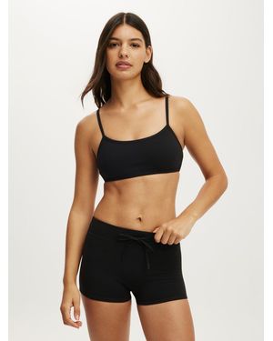 Cotton On Ultra Soft Double Strap Back Crop Top - Black