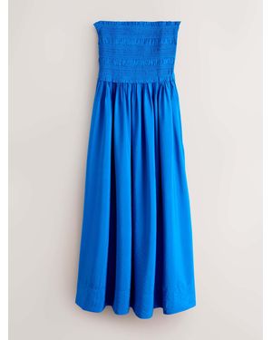 Next Bandeau Shirred Body Midi Dress - Blue