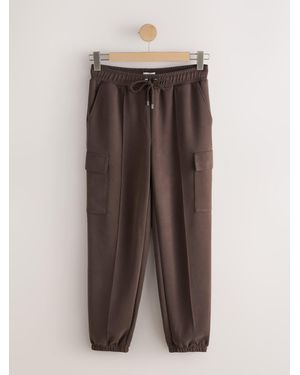 Next Chocolate N. Premium Cargo Pocket Cuffed Sweatpants - Brown