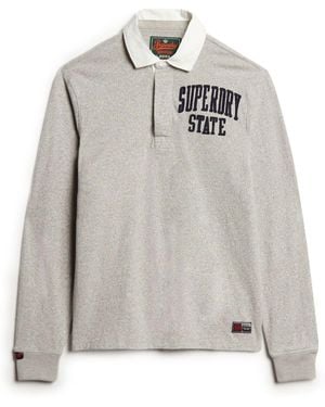 Superdry Oversized Athletic Rugby Top - Gray