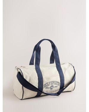 Self Ecru Large Gym Duffle Bag - Blue