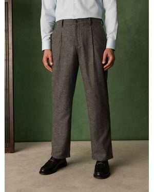 Next Relaxed Fit With Wool Textured Suit Pants - Green