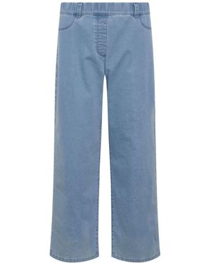 M Com Midwash Petite Wide Leg Jeggings - Blue