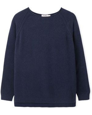 Celtic & Co. Studio Roll Edge Crew Neck Sweater - Blue