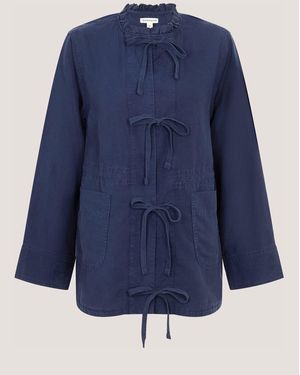 Monsoon Felicity Linen Jacket - Blue