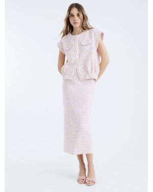 River Island River Island Boucle Sleeveless Waistcoats - White