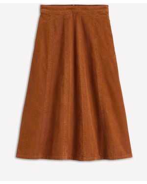 Boden Joy Cord Midi Skirt - Brown