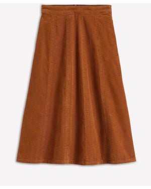 Boden Joy Cord Midi Skirt - Brown