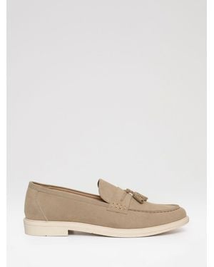 Threadbare Faux Suede Tassel Loafers - Natural