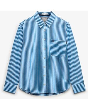 Superdry Poplin Relaxed Long Sleeve Shirt - Blue