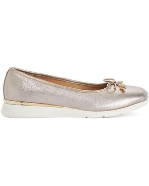 dunelondon Dune London Leather Highline Ballet Pumps - White