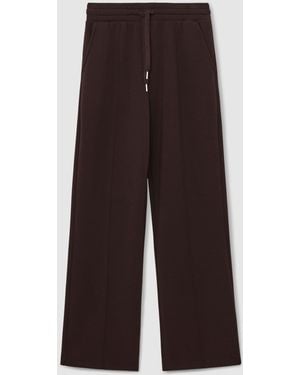 Reiss Jemma Petite Premium Interlock Wide-Leg Joggers - Brown