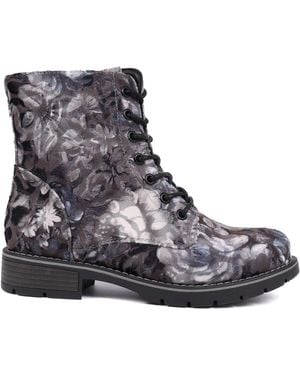 Pavers Ladies Lace-Up Ankle Boots - Gray