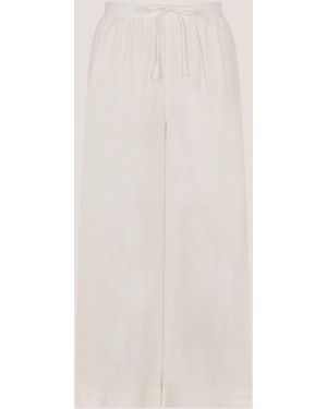 Monsoon Maisie Linen Blend Crop Wide Leg Pants - Natural