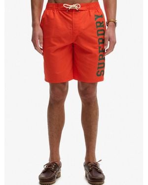 Superdry Logo 19-Inch Board Shorts - Rot