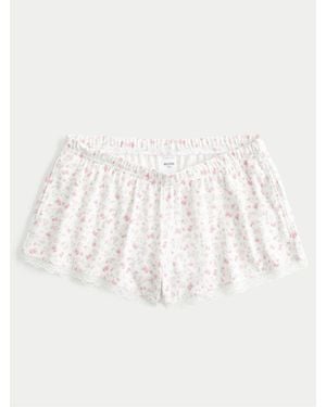 Hollister Kuschelige Spitzen-Pyjamashorts - Natur