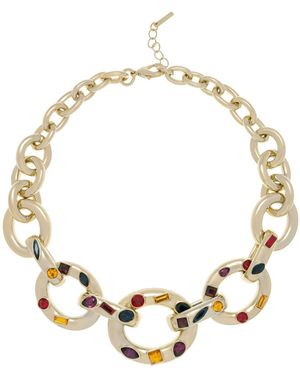 Karen Millen Tone Crystal Chain Statement Necklace - Metallic