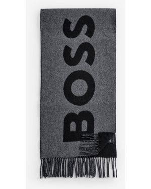 BOSS Large Logo Scarf - Black